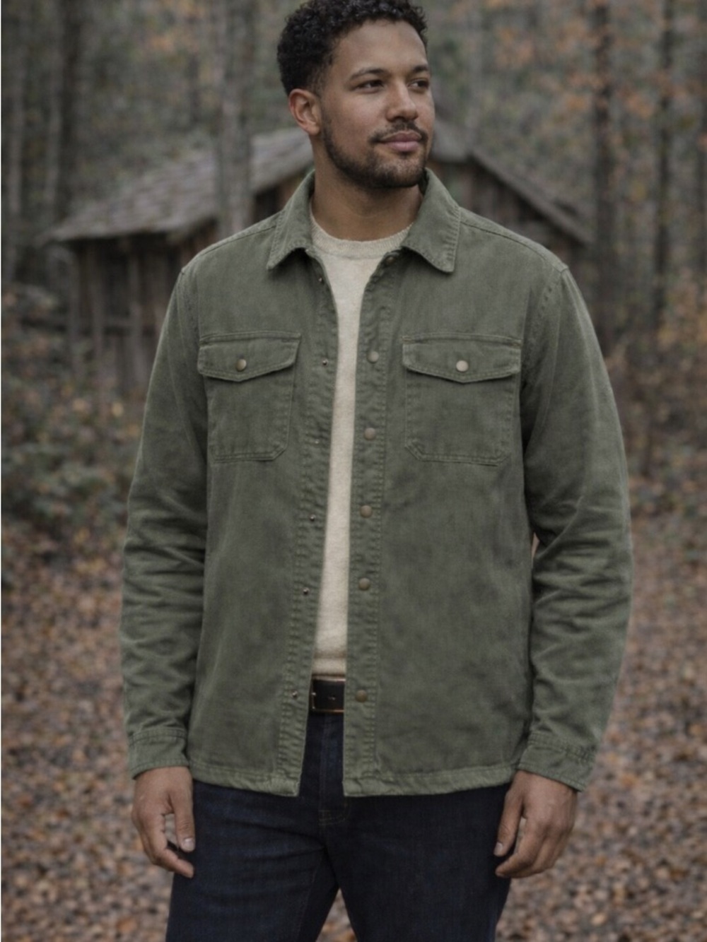 Woolrich Men’s Sherpa Lined Utility Jacket | Olive/Khaki Green | XL